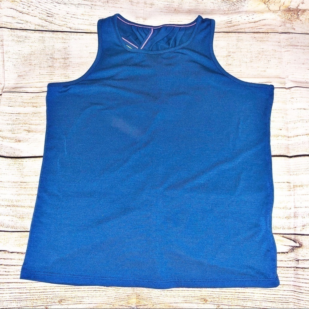 Athleta Girl Cross Back Blue Tank Top Size S